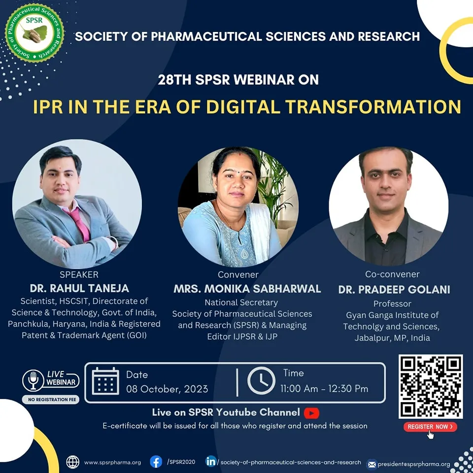 SPSR Webinar on ‘IPR In the Era of Digital Transformation